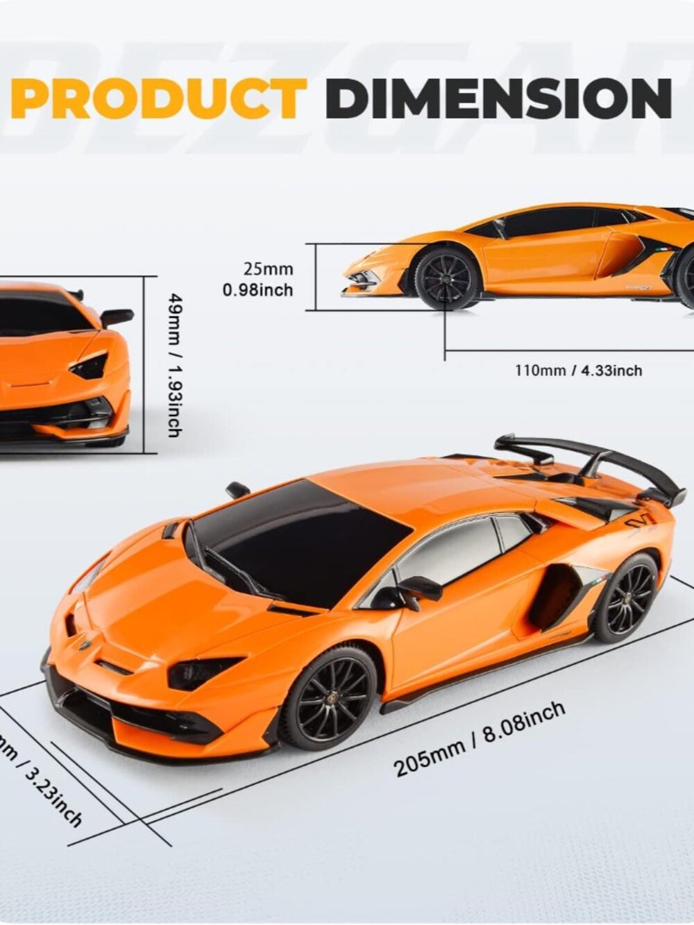 Remote Control Car Licensed RC, 1:24 Lambo Toy Car for Kids, Lambo Aventador SVJ - Picture 3 of 9
